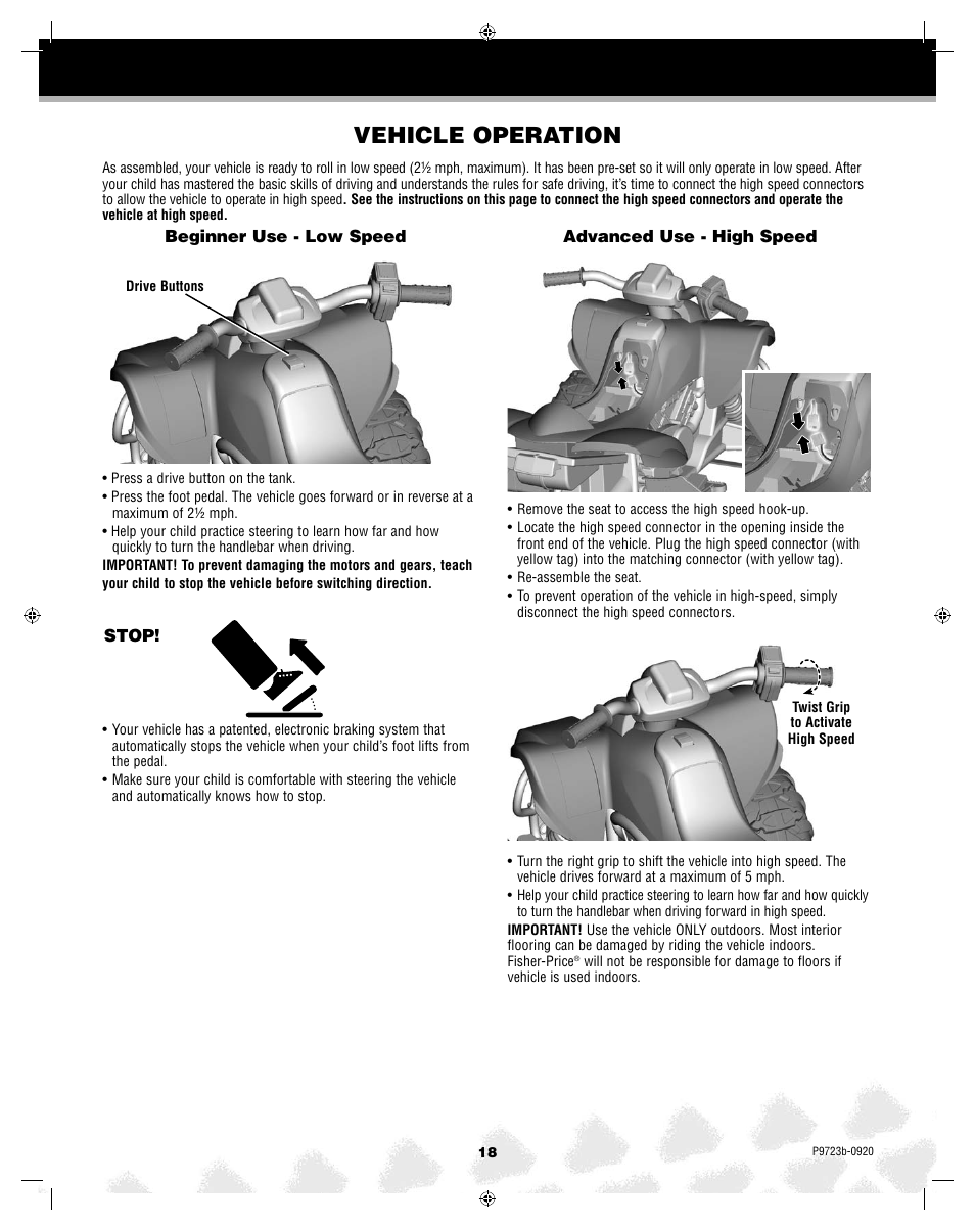 Vehicle operation | Kawasaki KFX T4872 User Manual | Page 18 / 25