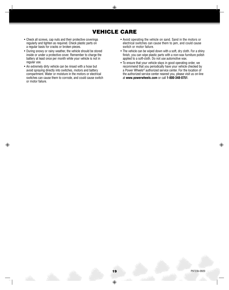 Vehicle care | Kawasaki KFX T4872 User Manual | Page 19 / 25