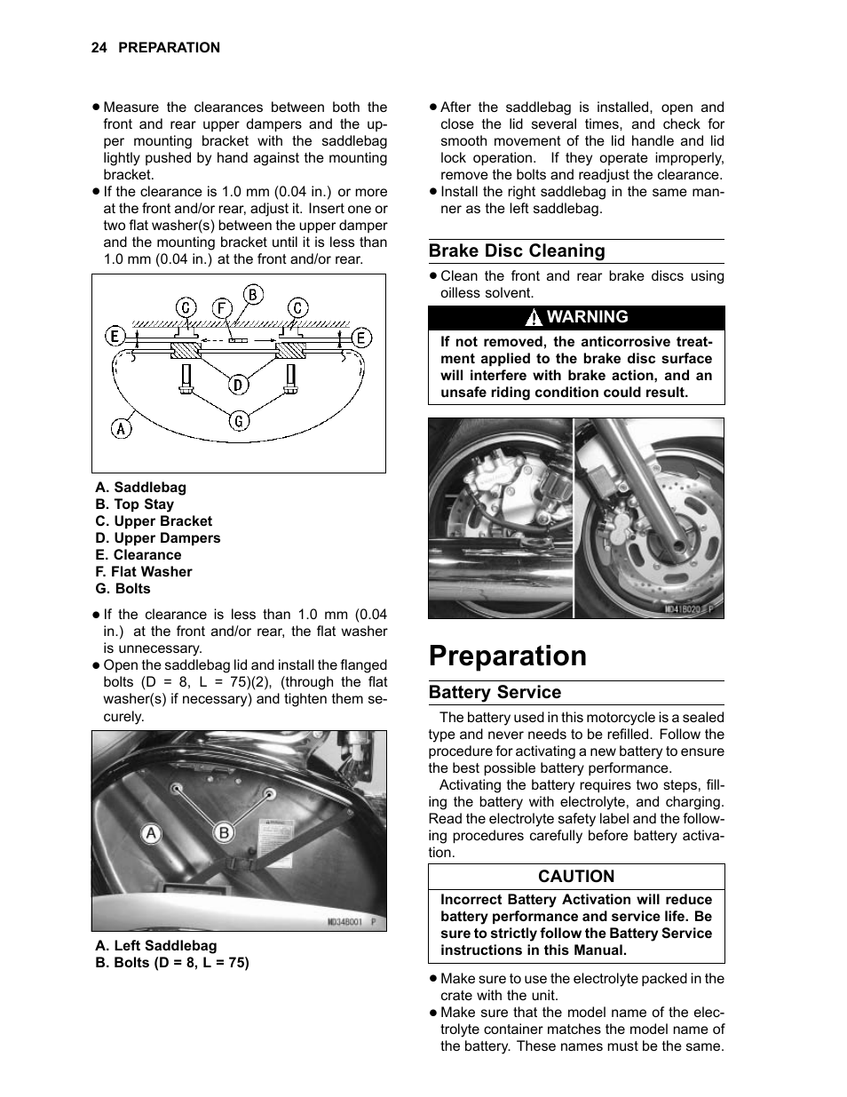 Preparation | Kawasaki 1600 User Manual | Page 26 / 46