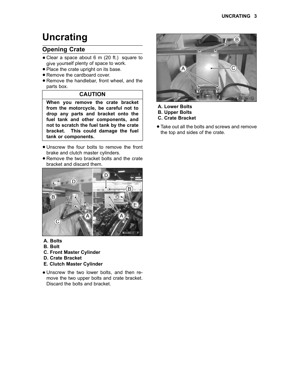 Uncrating | Kawasaki 1600 User Manual | Page 5 / 46