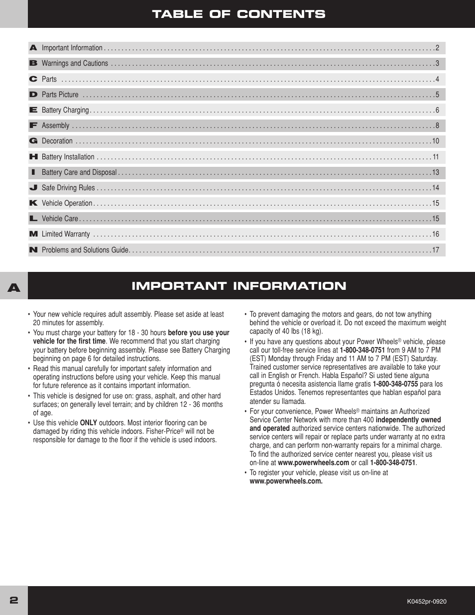 Kawasaki K0452 User Manual | Page 2 / 20