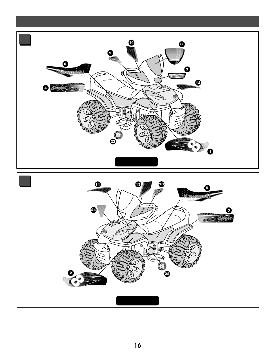 Label decoration | Kawasaki NINJA 73690 User Manual | Page 16 / 28