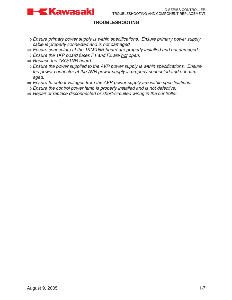 Kawasaki D Series Controller MPVDCONTV113E-3 User Manual | Page 10 / 259
