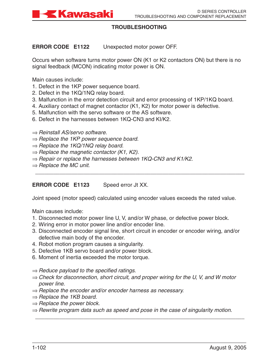 Kawasaki D Series Controller MPVDCONTV113E-3 User Manual | Page 105 / 259
