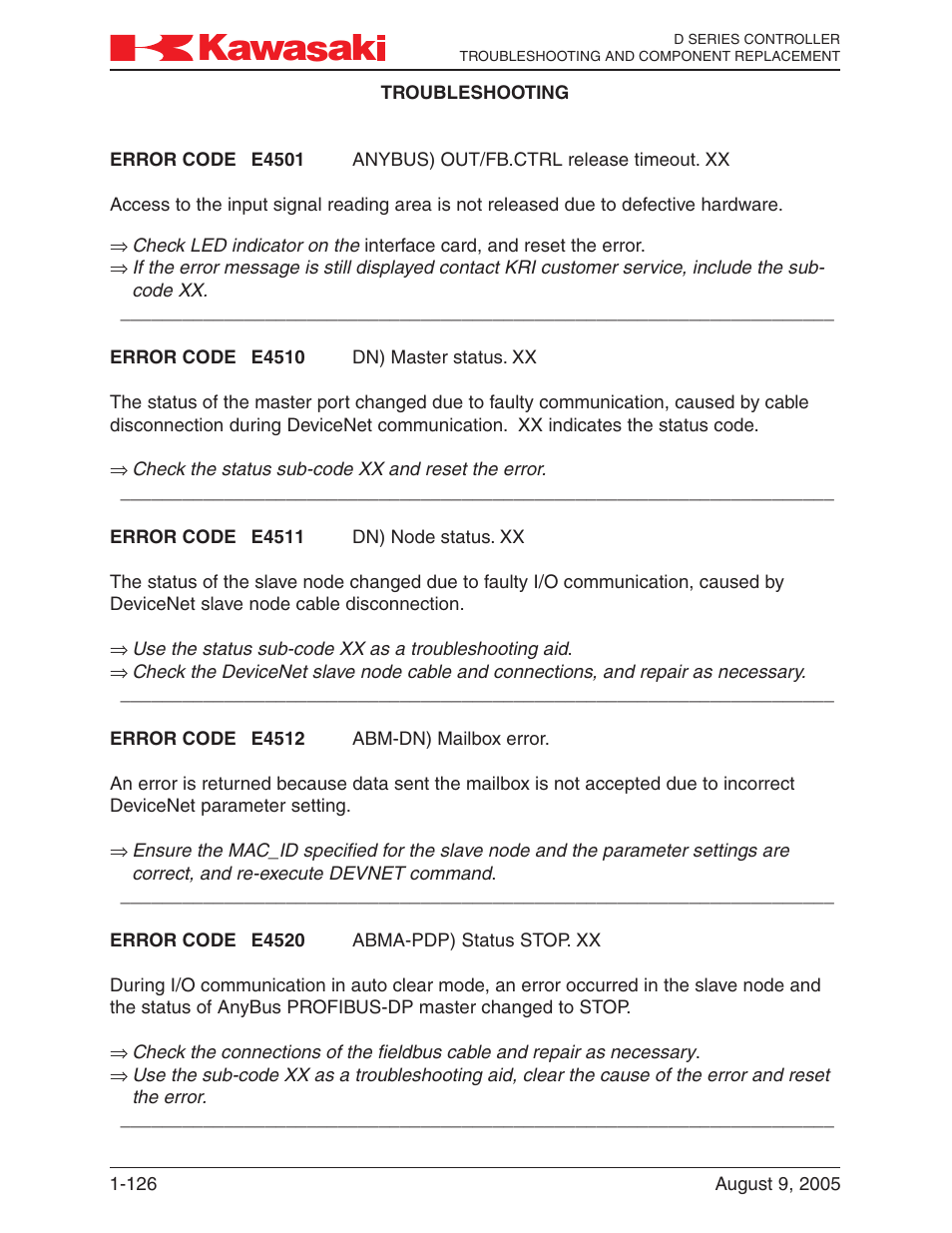 Kawasaki D Series Controller MPVDCONTV113E-3 User Manual | Page 129 / 259