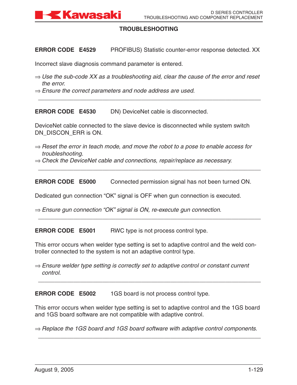 Kawasaki D Series Controller MPVDCONTV113E-3 User Manual | Page 132 / 259