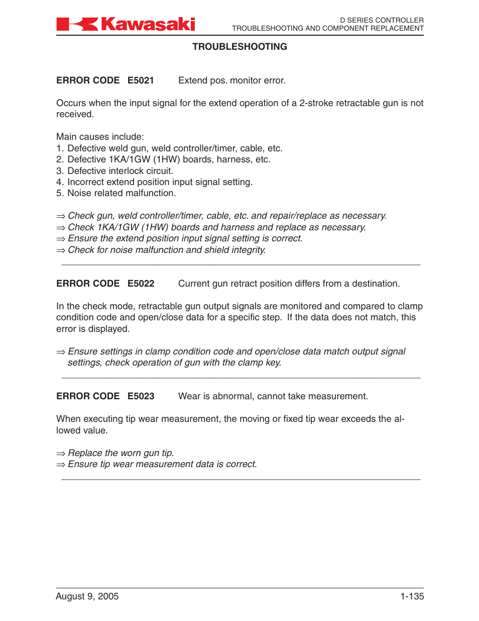 Kawasaki D Series Controller MPVDCONTV113E-3 User Manual | Page 138 / 259