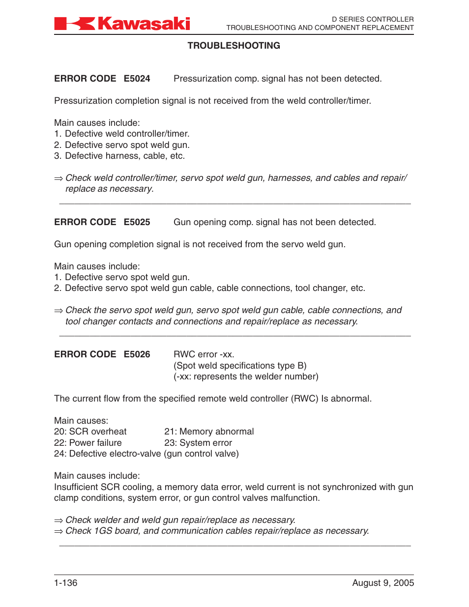 Kawasaki D Series Controller MPVDCONTV113E-3 User Manual | Page 139 / 259