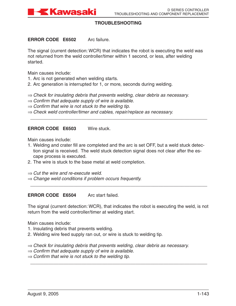 Kawasaki D Series Controller MPVDCONTV113E-3 User Manual | Page 146 / 259