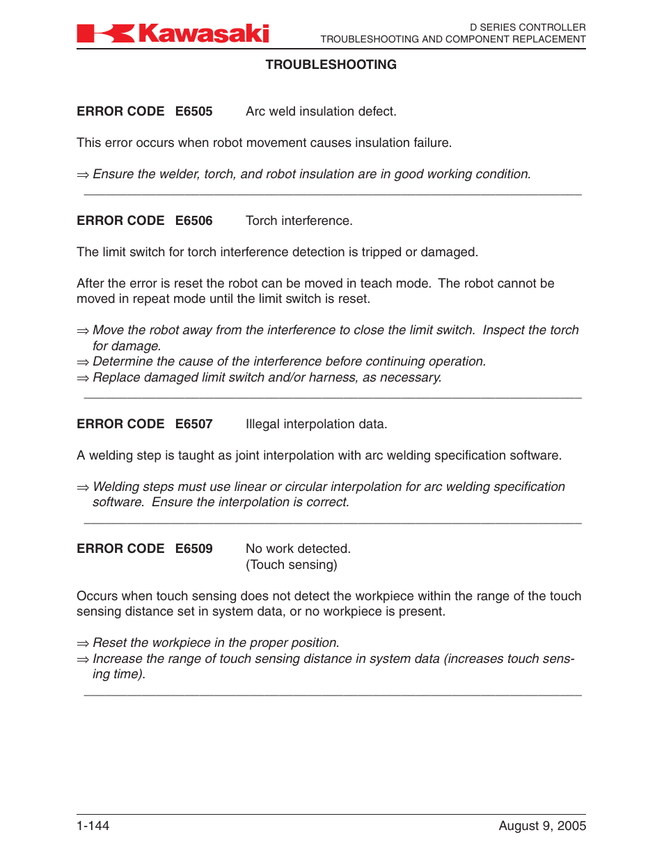 Kawasaki D Series Controller MPVDCONTV113E-3 User Manual | Page 147 / 259