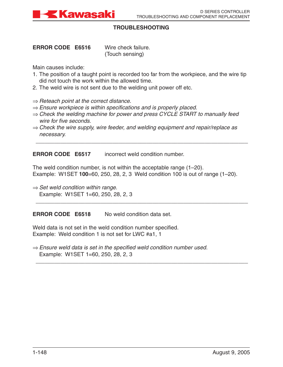 Kawasaki D Series Controller MPVDCONTV113E-3 User Manual | Page 151 / 259