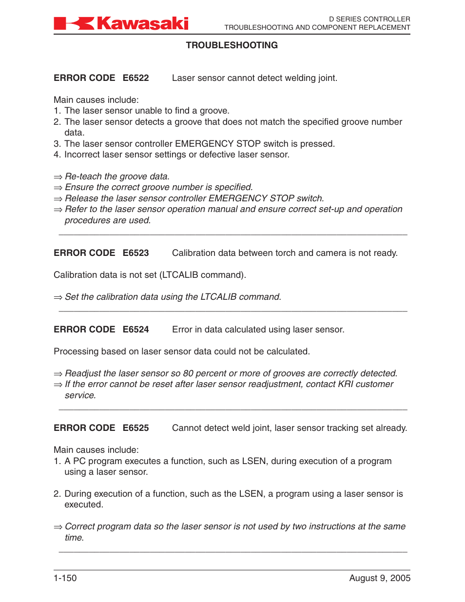 Kawasaki D Series Controller MPVDCONTV113E-3 User Manual | Page 153 / 259