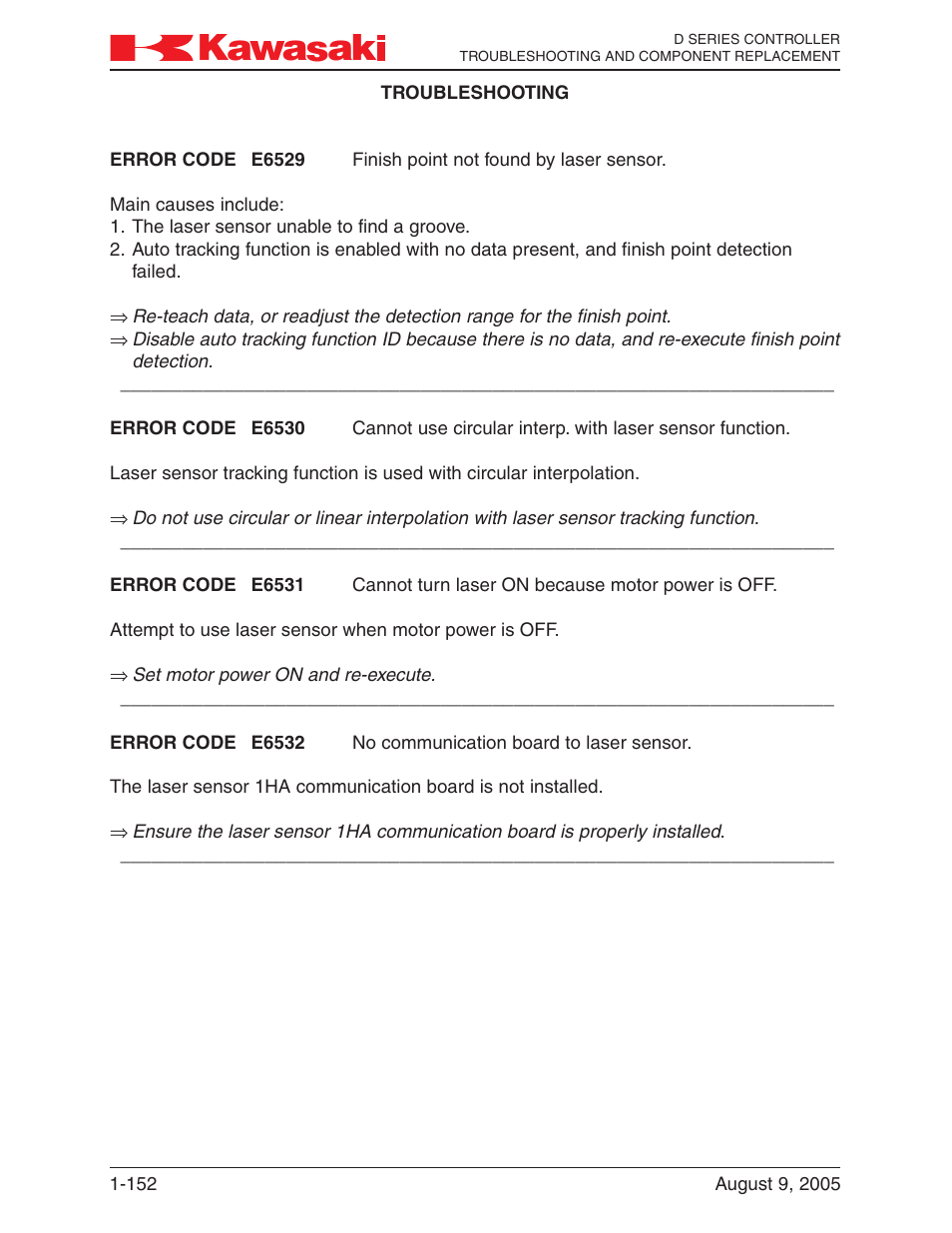 Kawasaki D Series Controller MPVDCONTV113E-3 User Manual | Page 155 / 259