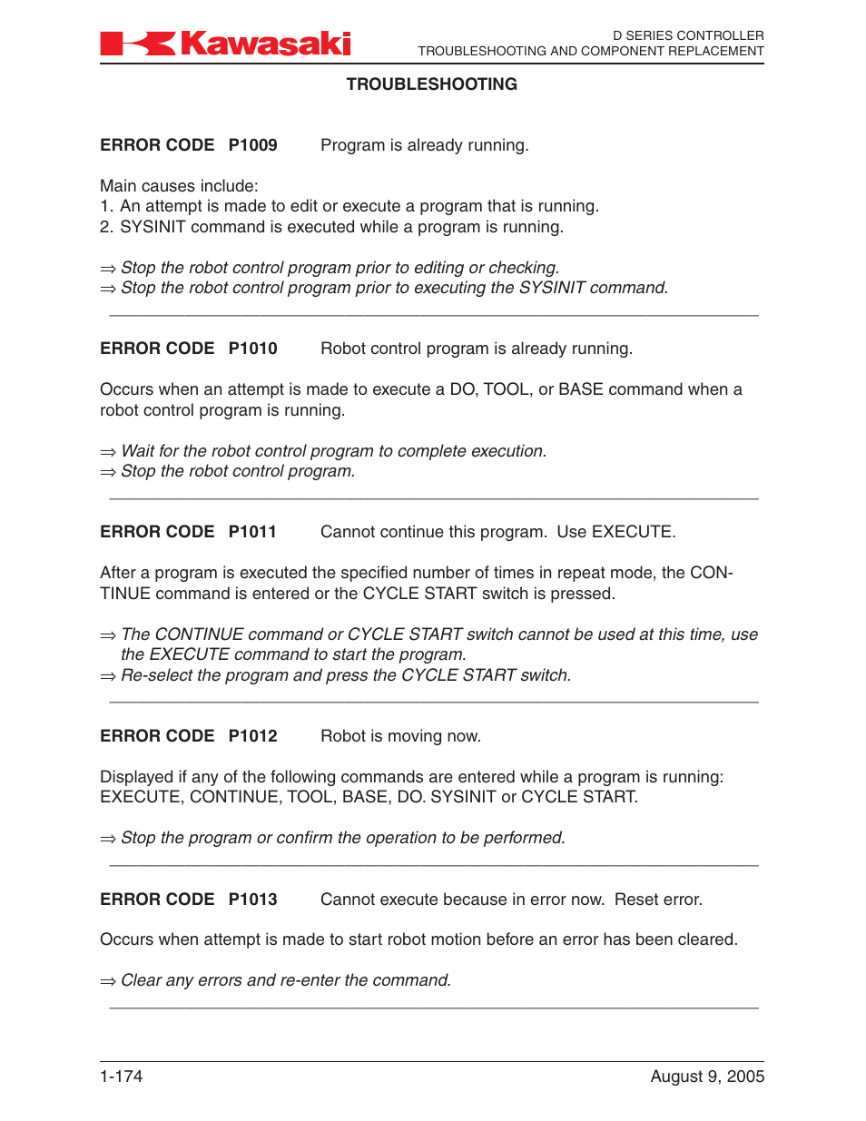 Kawasaki D Series Controller MPVDCONTV113E-3 User Manual | Page 177 / 259