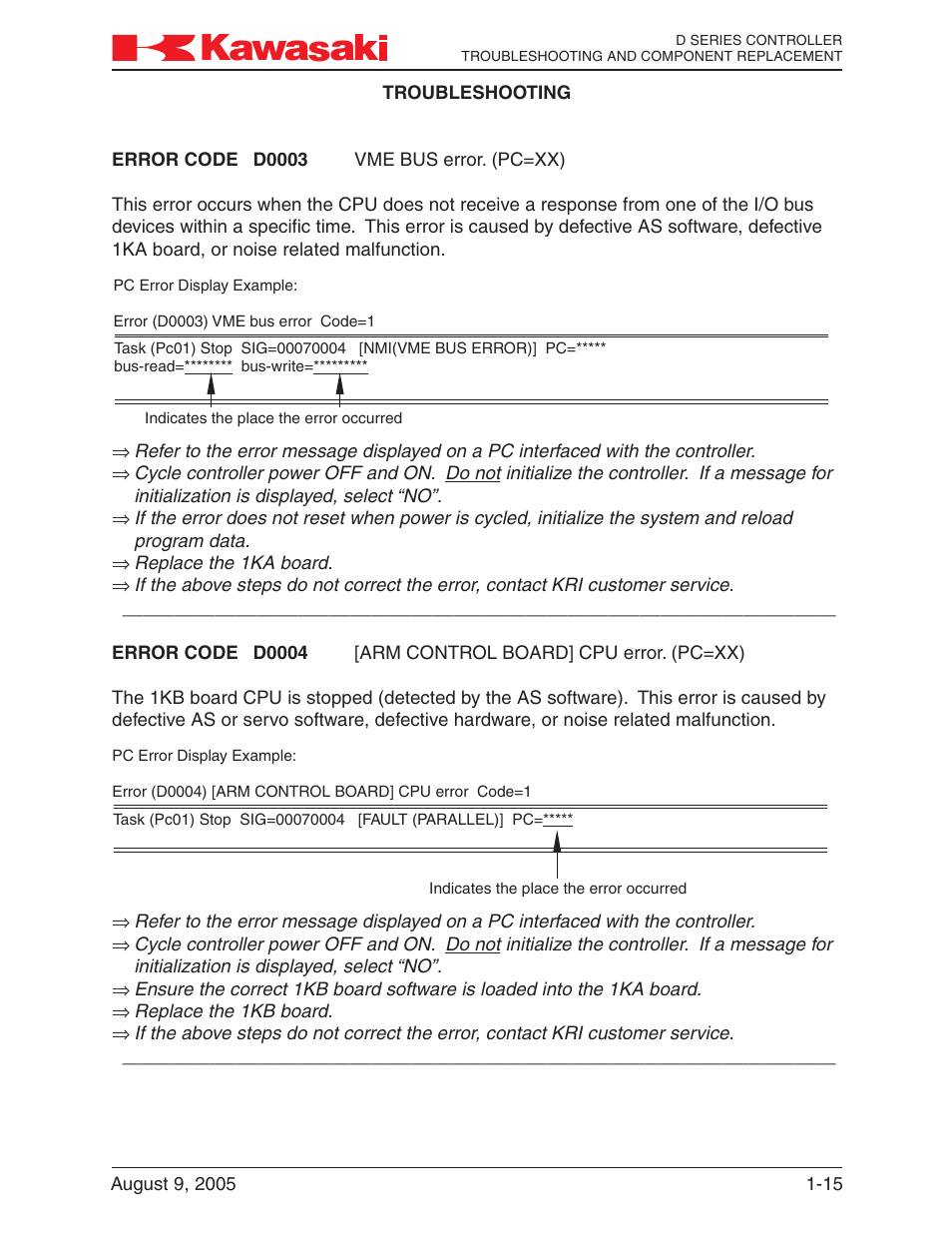 Kawasaki D Series Controller MPVDCONTV113E-3 User Manual | Page 18 / 259