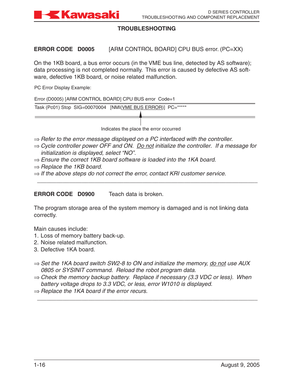 Kawasaki D Series Controller MPVDCONTV113E-3 User Manual | Page 19 / 259