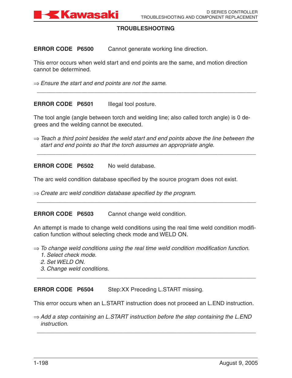 Kawasaki D Series Controller MPVDCONTV113E-3 User Manual | Page 201 / 259