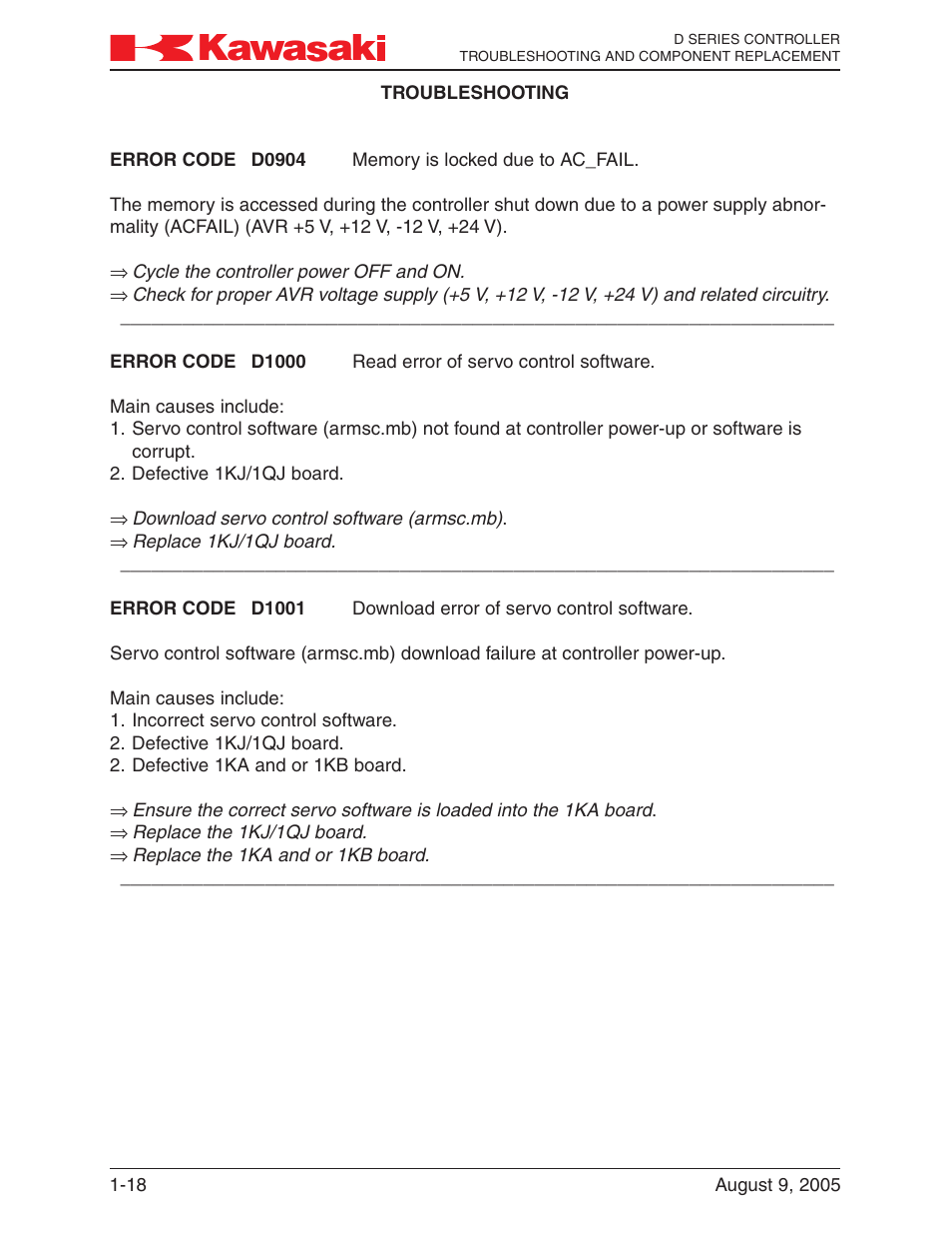 Kawasaki D Series Controller MPVDCONTV113E-3 User Manual | Page 21 / 259