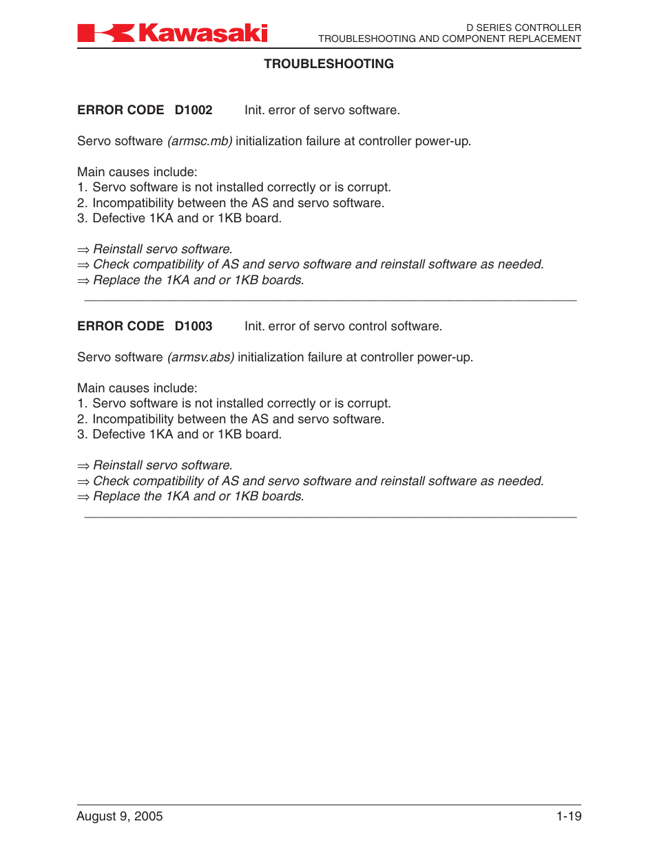 Kawasaki D Series Controller MPVDCONTV113E-3 User Manual | Page 22 / 259