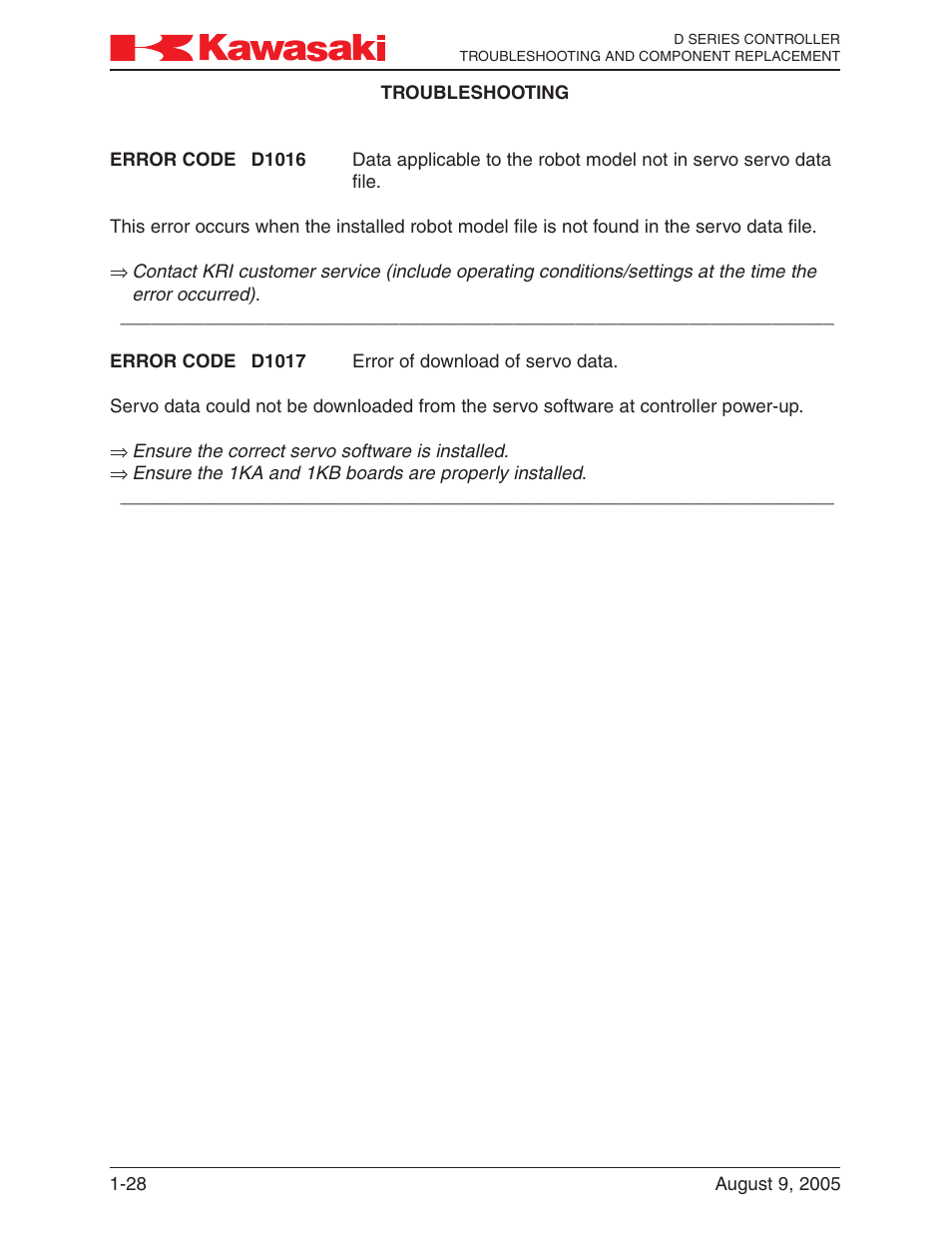 Kawasaki D Series Controller MPVDCONTV113E-3 User Manual | Page 31 / 259