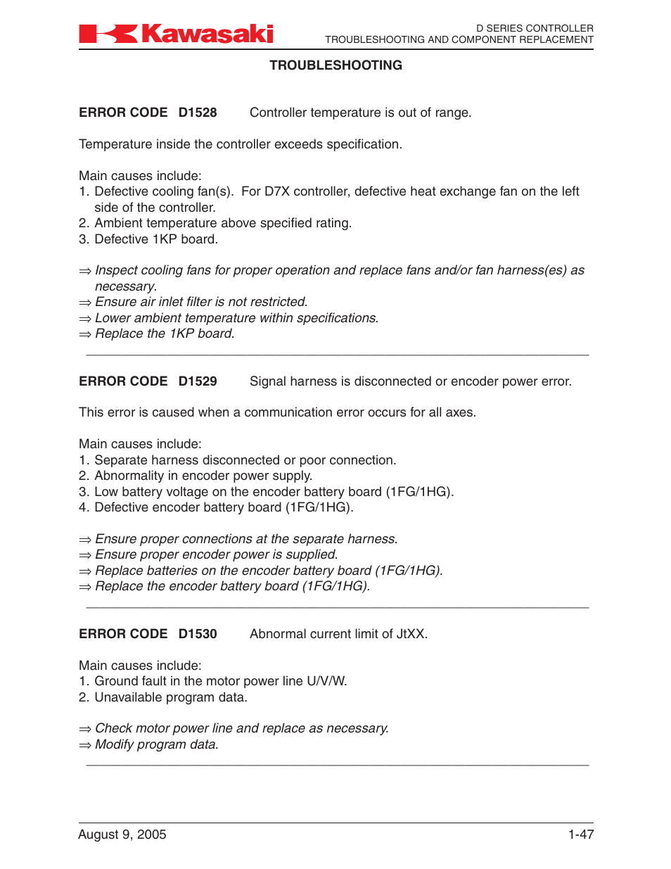 Kawasaki D Series Controller MPVDCONTV113E-3 User Manual | Page 50 / 259