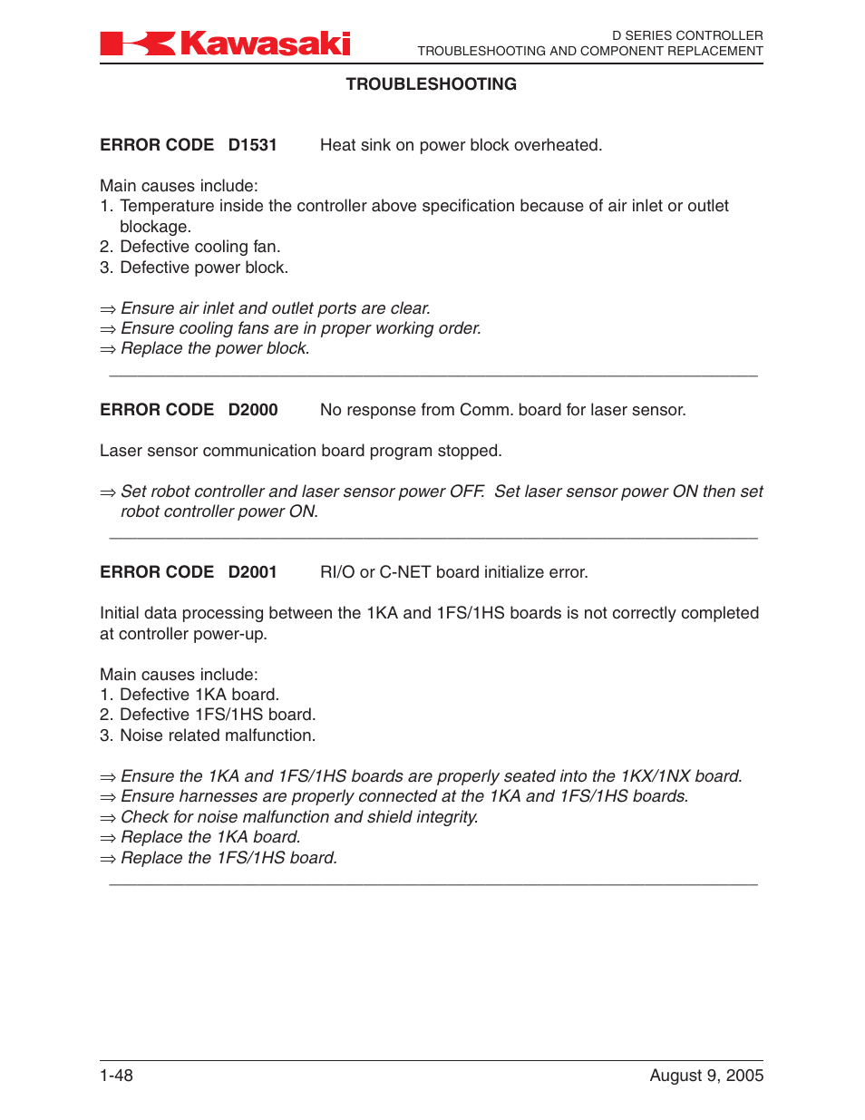 Kawasaki D Series Controller MPVDCONTV113E-3 User Manual | Page 51 / 259