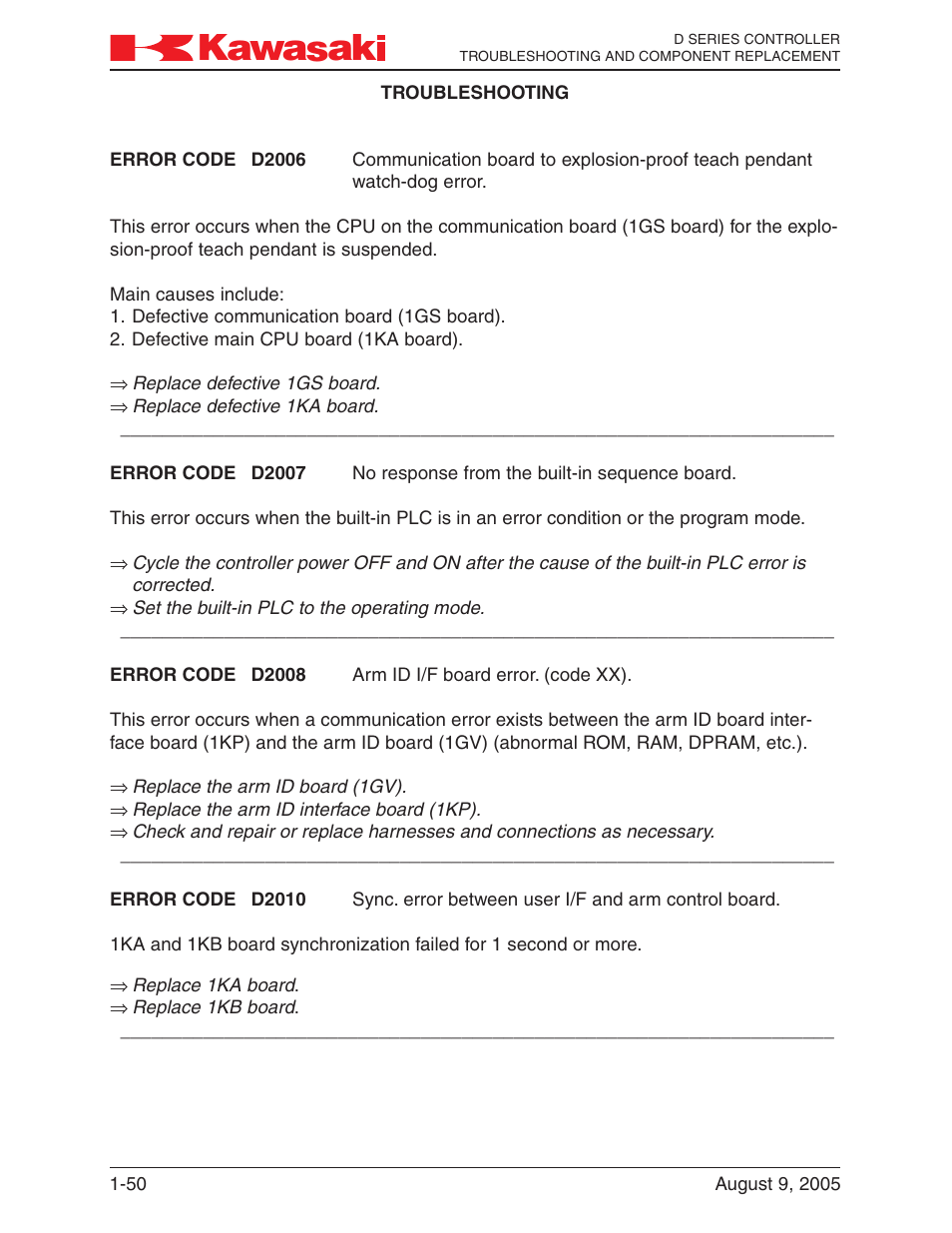 Kawasaki D Series Controller MPVDCONTV113E-3 User Manual | Page 53 / 259