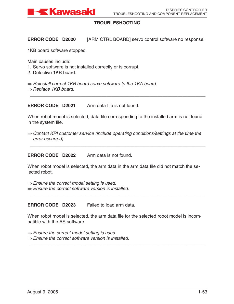 Kawasaki D Series Controller MPVDCONTV113E-3 User Manual | Page 56 / 259
