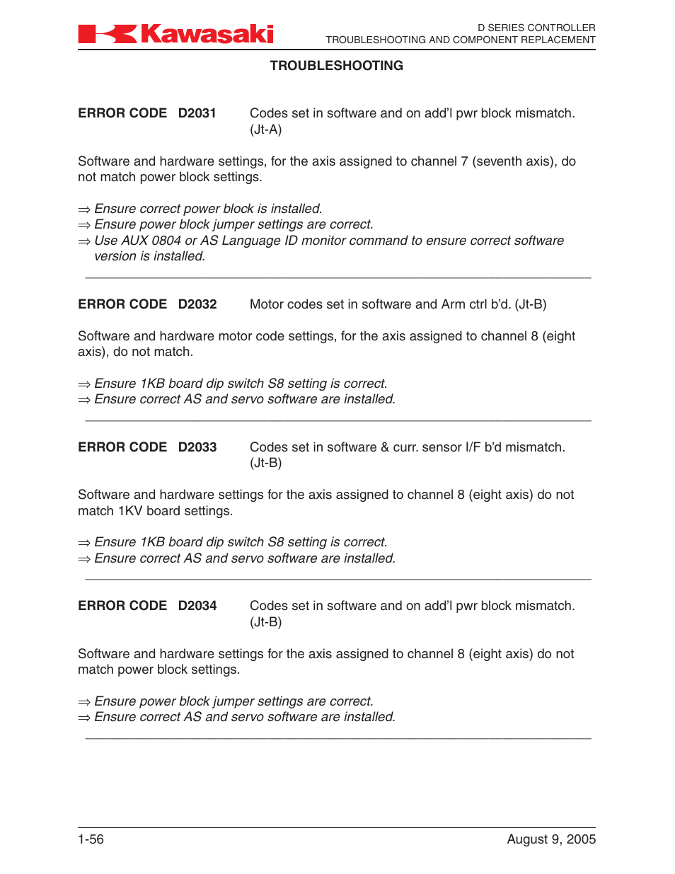Kawasaki D Series Controller MPVDCONTV113E-3 User Manual | Page 59 / 259