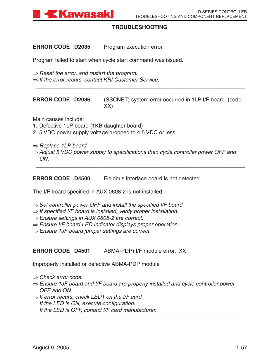 Kawasaki D Series Controller MPVDCONTV113E-3 User Manual | Page 60 / 259