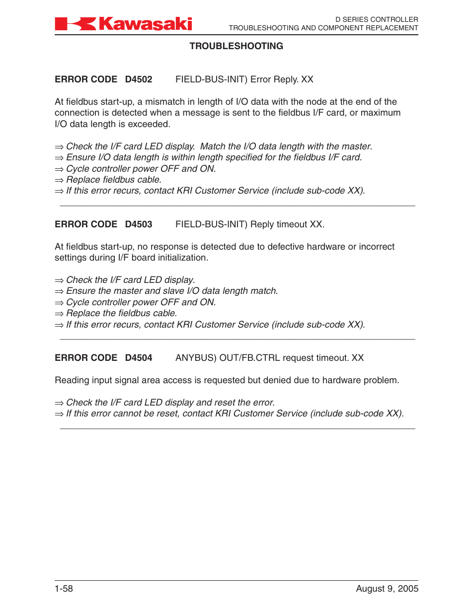Kawasaki D Series Controller MPVDCONTV113E-3 User Manual | Page 61 / 259