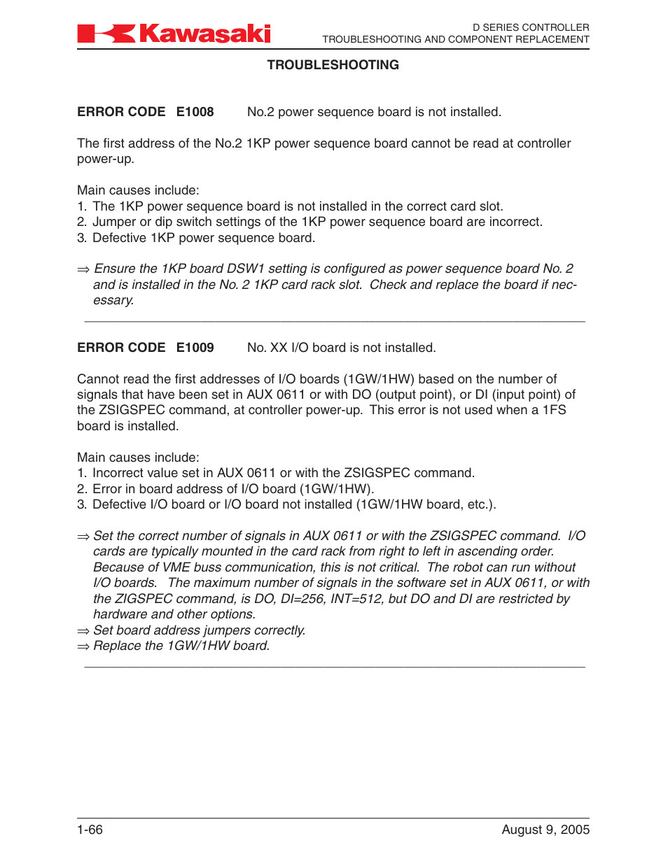 Kawasaki D Series Controller MPVDCONTV113E-3 User Manual | Page 69 / 259