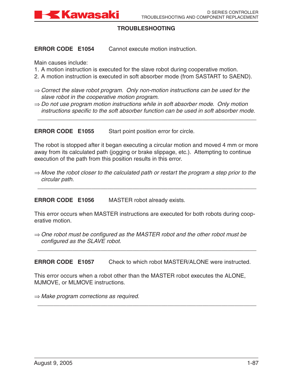Kawasaki D Series Controller MPVDCONTV113E-3 User Manual | Page 90 / 259