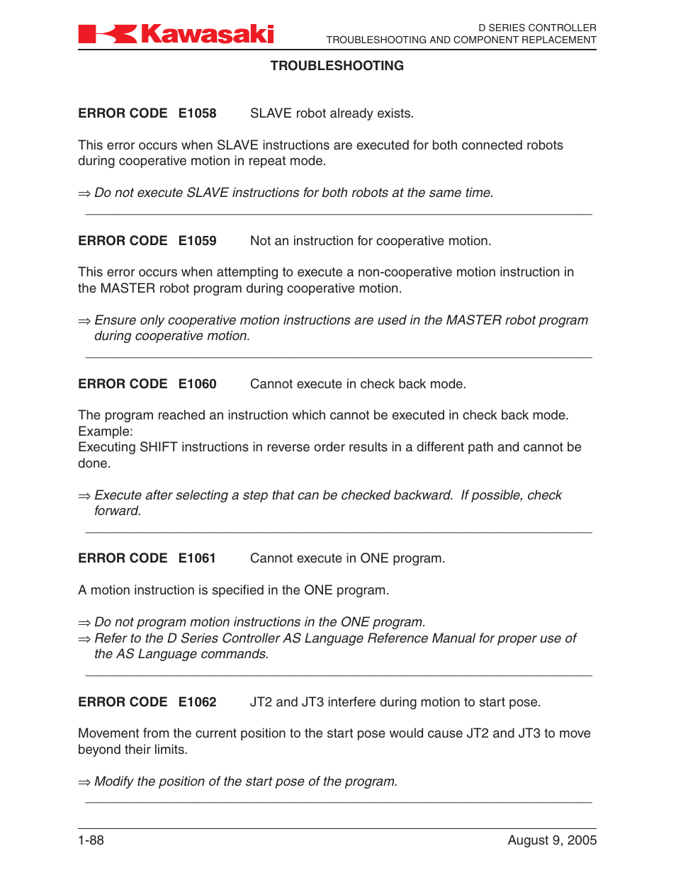 Kawasaki D Series Controller MPVDCONTV113E-3 User Manual | Page 91 / 259