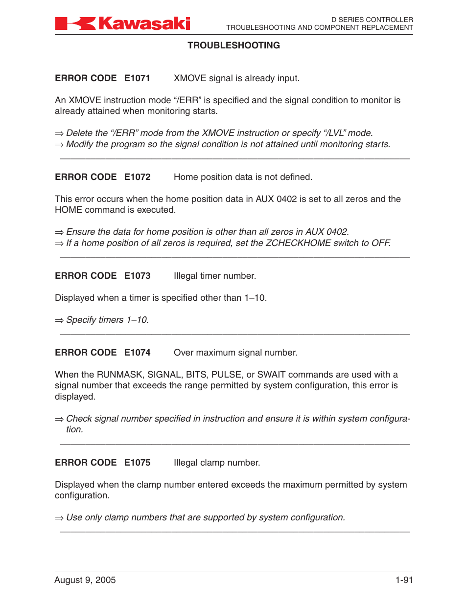 Kawasaki D Series Controller MPVDCONTV113E-3 User Manual | Page 94 / 259