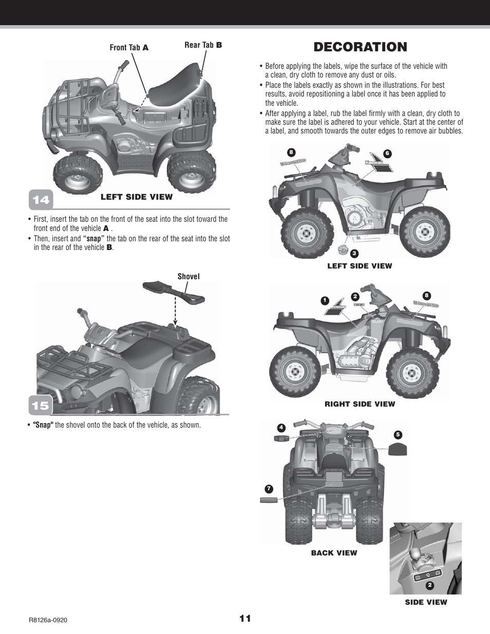 Decoration | Kawasaki BRUTE FORCE R8126 User Manual | Page 11 / 20