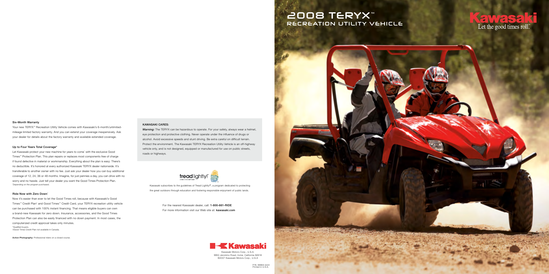 Kawasaki Recreation Utility Vehicle 2008 TERYXTM User Manual | 6 pages
