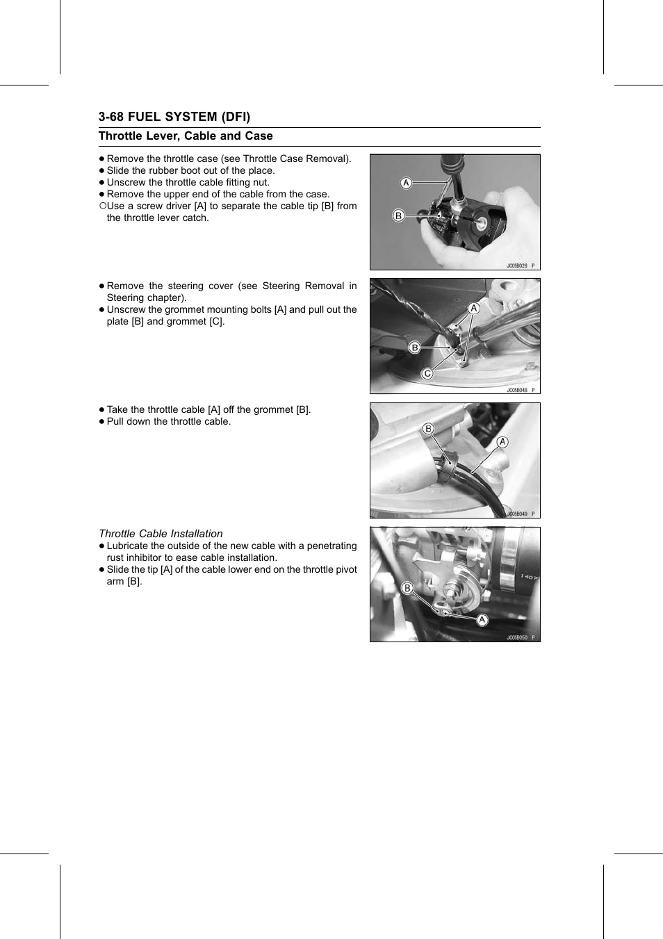 Throttle cable installation | Kawasaki STX-15F User Manual | Page 122 / 438