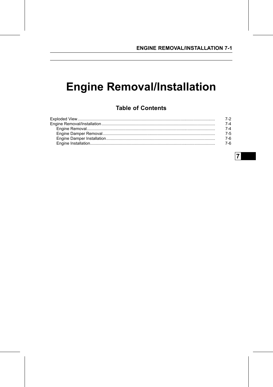 Engine removal/installation | Kawasaki STX-15F User Manual | Page 215 / 438