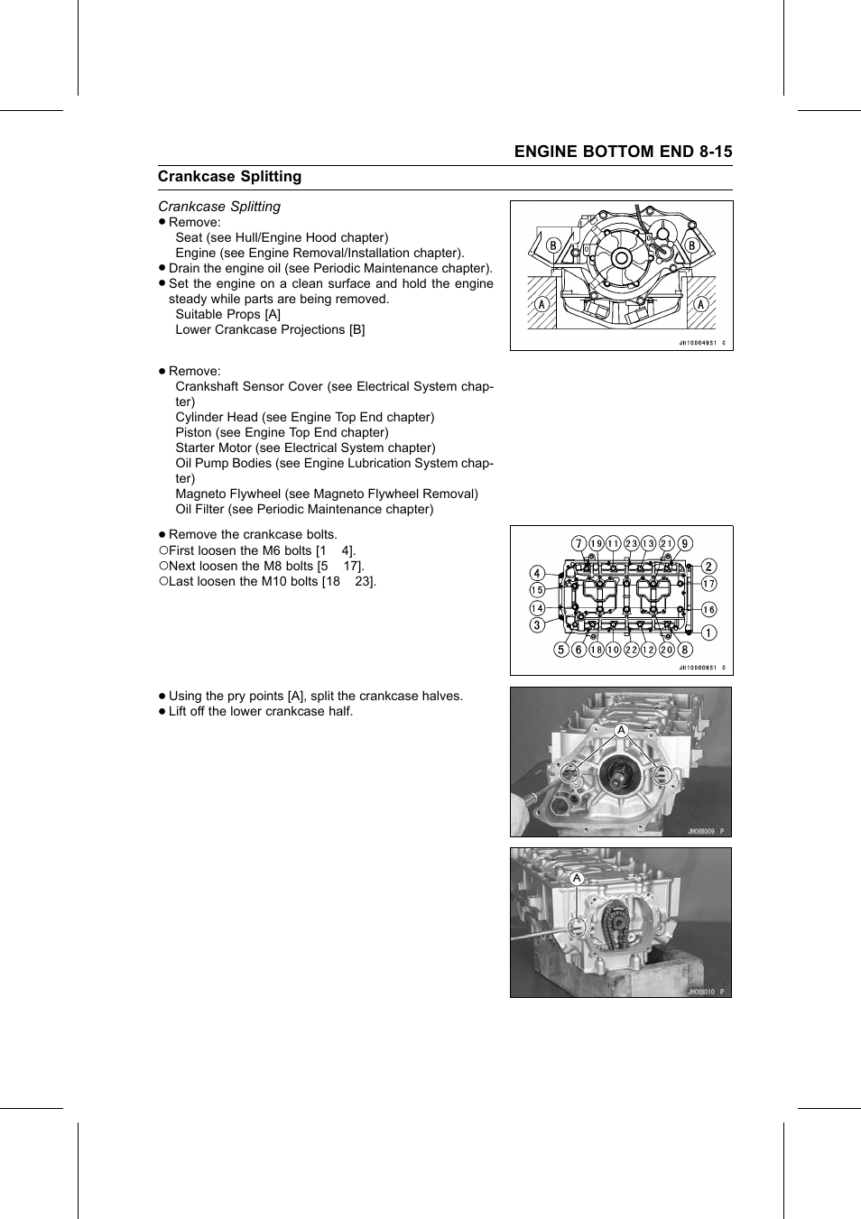 Crankcase splitting | Kawasaki STX-15F User Manual | Page 235 / 438