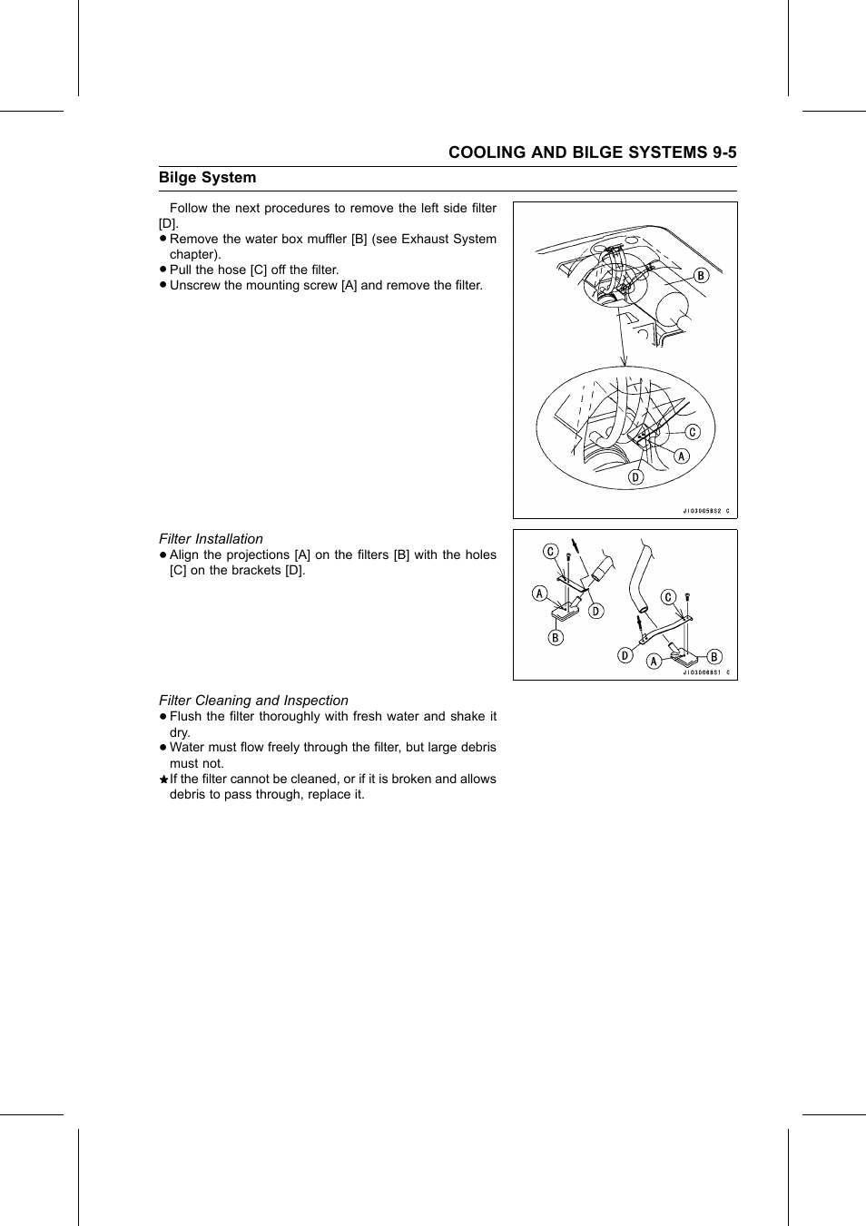 Filter installation, Filter cleaning and inspection | Kawasaki STX-15F User Manual | Page 251 / 438
