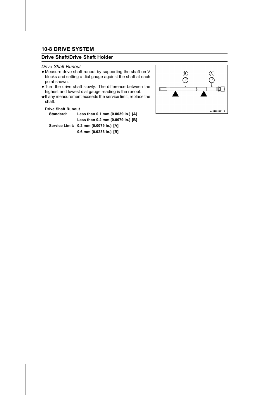 Drive shaft runout | Kawasaki STX-15F User Manual | Page 270 / 438