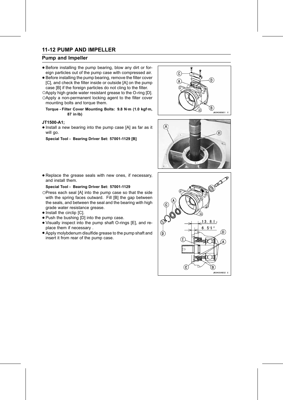 Torque, Special tool | Kawasaki STX-15F User Manual | Page 282 / 438