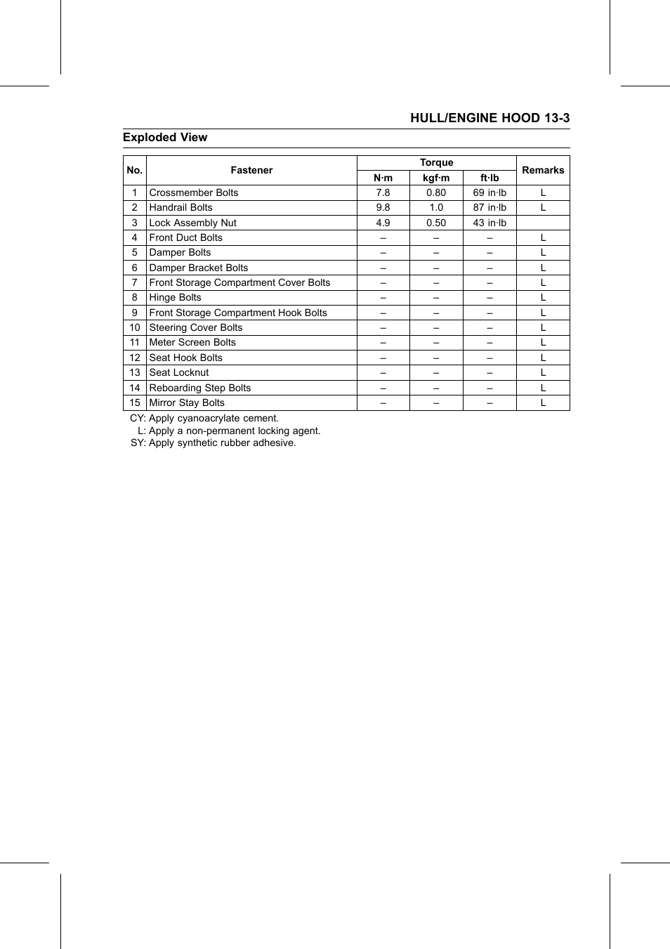 Hull/engine hood 13-3 | Kawasaki STX-15F User Manual | Page 309 / 438