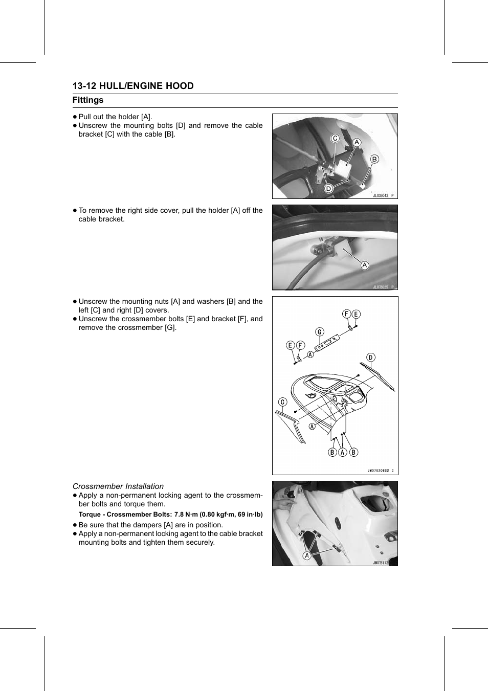 Crossmember installation, Torque | Kawasaki STX-15F User Manual | Page 318 / 438