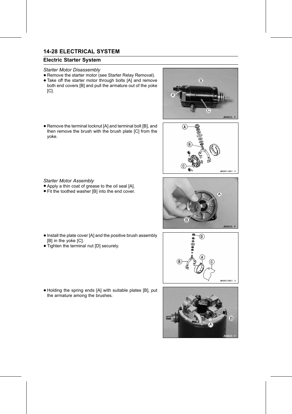 Starter motor disassembly, Starter motor assembly | Kawasaki STX-15F User Manual | Page 354 / 438