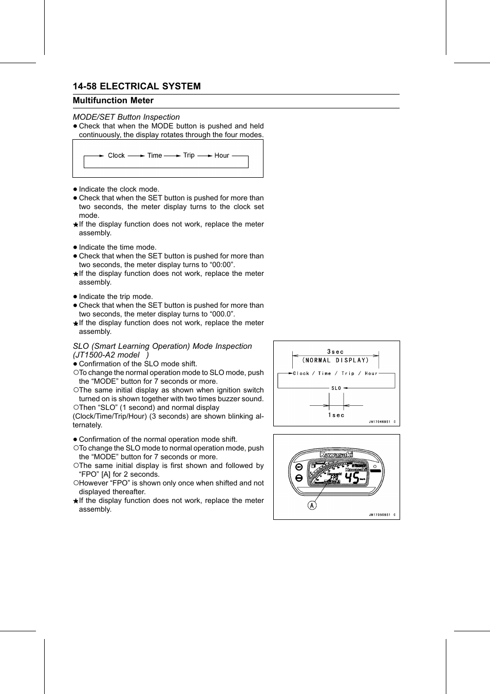 Mode/set button inspection, Slo (smart learning | Kawasaki STX-15F User Manual | Page 384 / 438