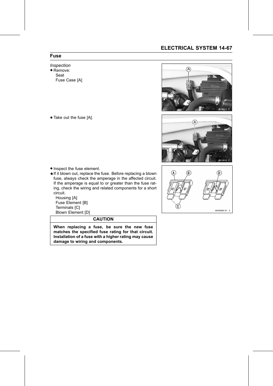 Inspection, Fuse | Kawasaki STX-15F User Manual | Page 393 / 438