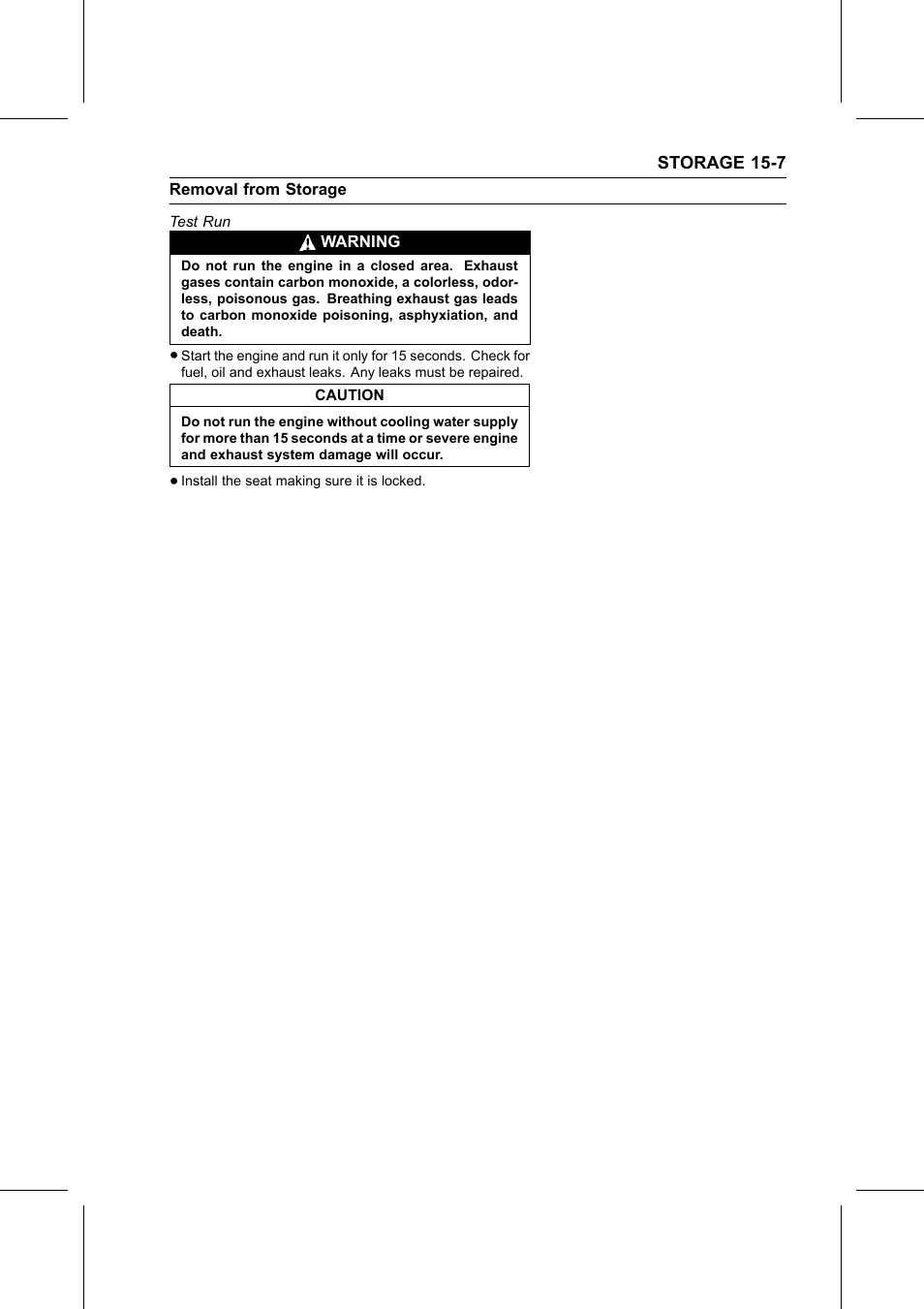 Test run | Kawasaki STX-15F User Manual | Page 401 / 438
