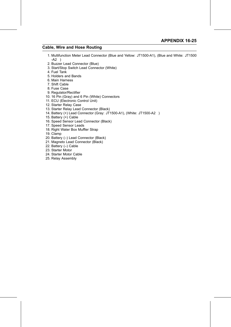 Appendix 16-25 | Kawasaki STX-15F User Manual | Page 427 / 438